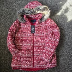 NWT LAND'S END Winter Jacket w/ Fur Lined Hood Size Medium
